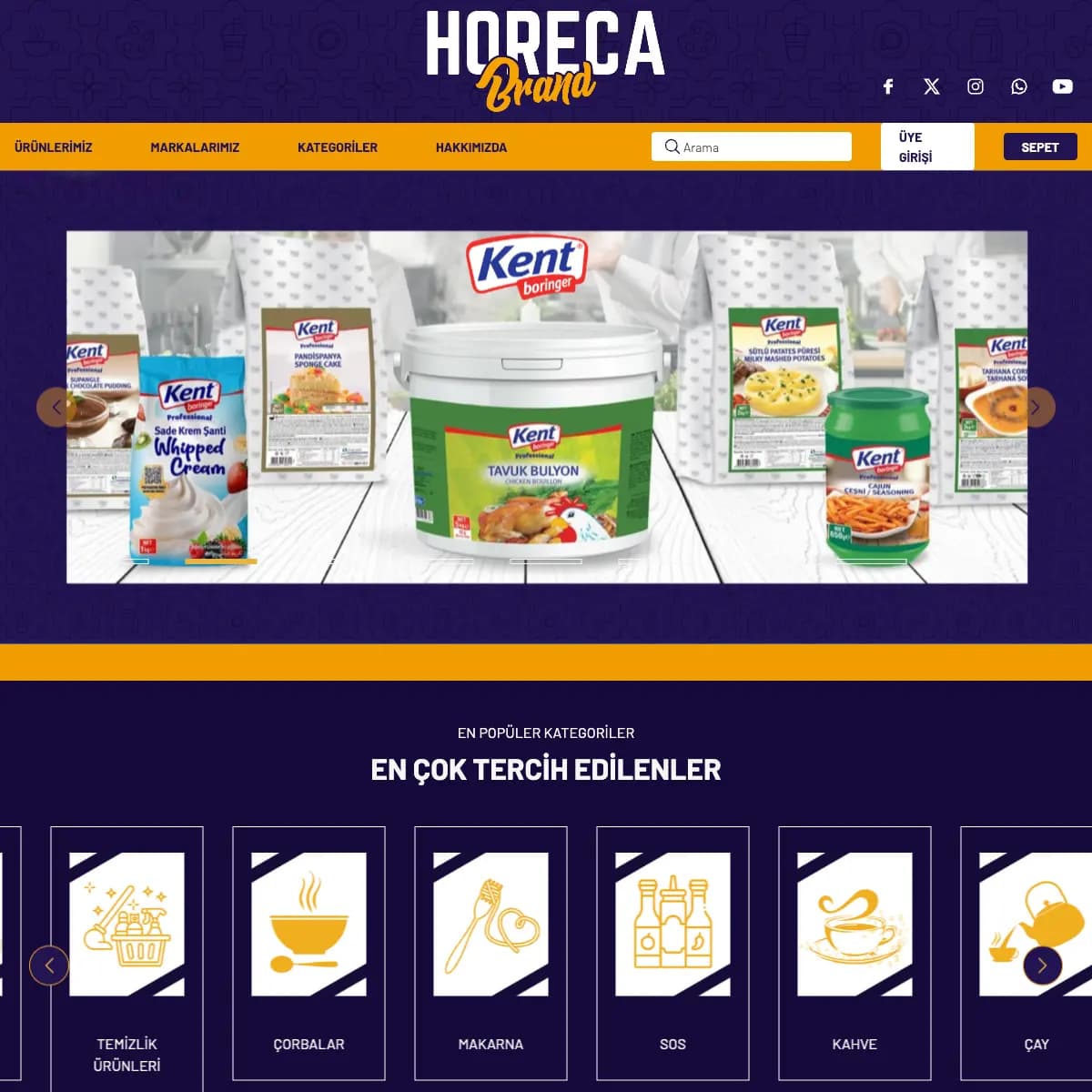 HorecaBrand E-Ticaret Altyapı Desteği sitesi